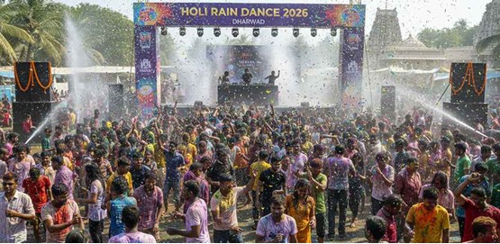 Holi Rain Dance 2026 Dharwad
